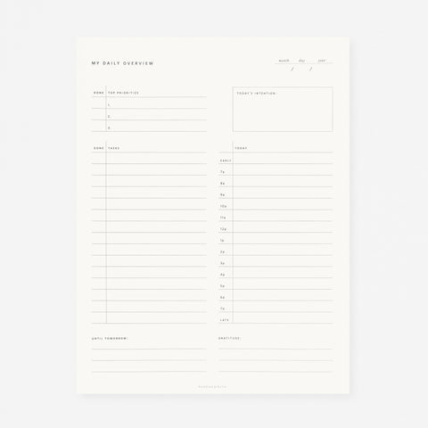 Ramona & Ruth Daily Overview Notepad