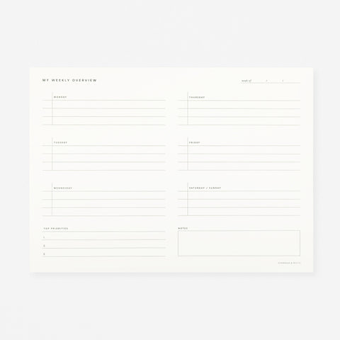 Ramona & Ruth Weekly Overview Notepad