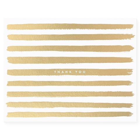 Rifle Paper Co. Gold Painted Stripes Folded Thank You Cards Boxed