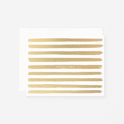 Rifle Paper Co. Gold Painted Stripes Folded Thank You Cards Boxed