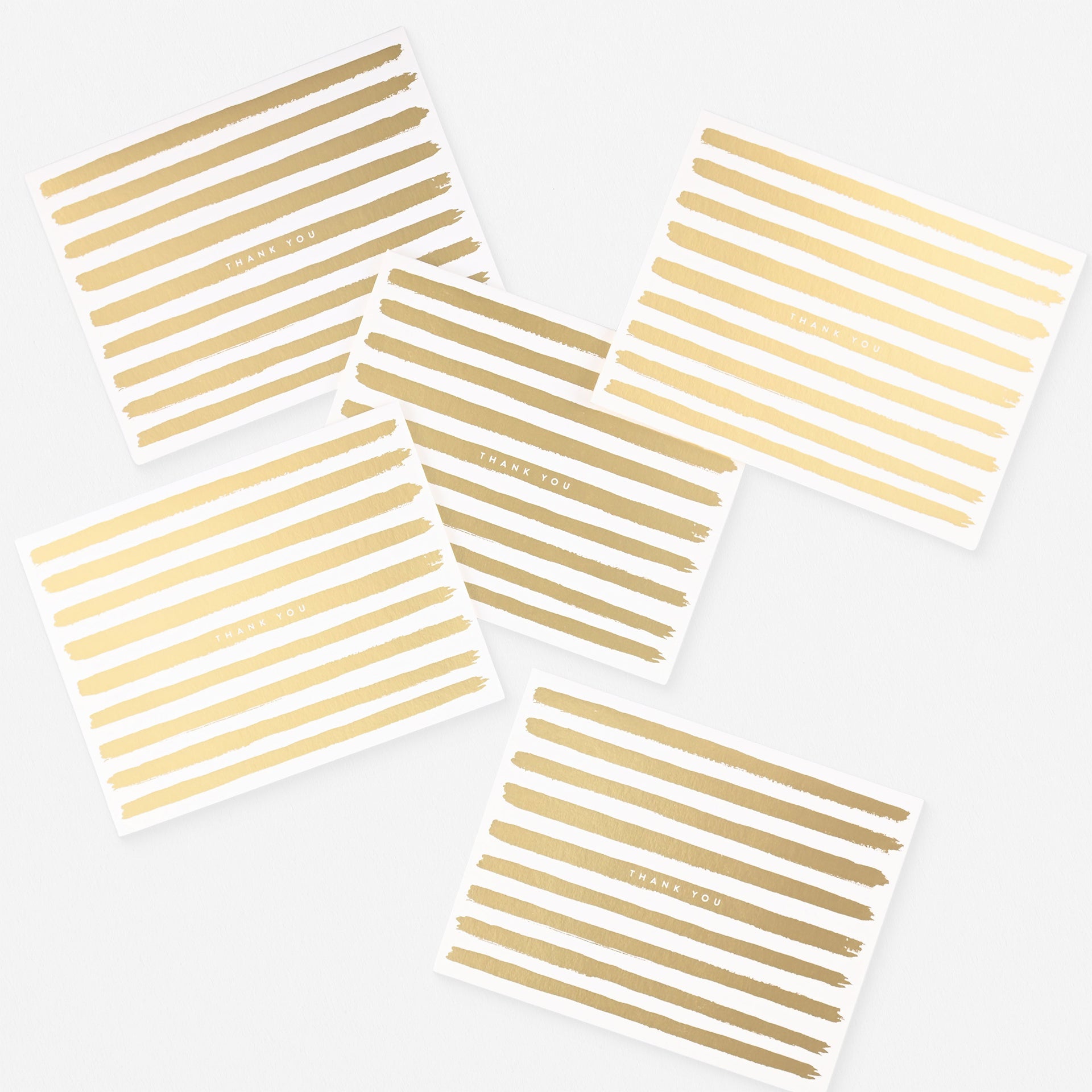 Rifle Paper Co. Gold Painted Stripes Folded Thank You Cards Boxed