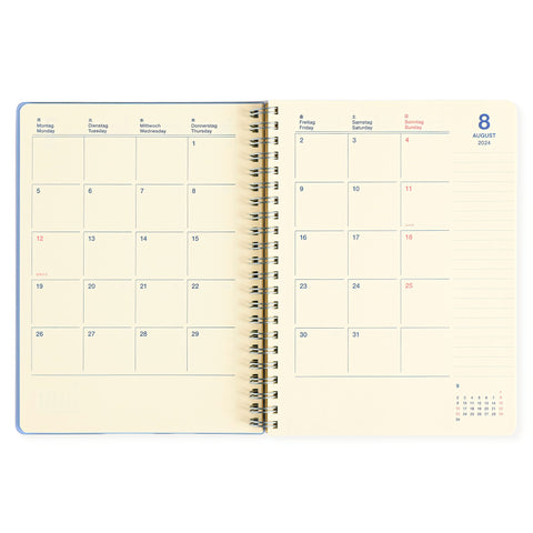 Delfonics Rollbahn 2024 Monthly Planner Clear Large Or A5 | Blue, Green, Silver Or Pink 