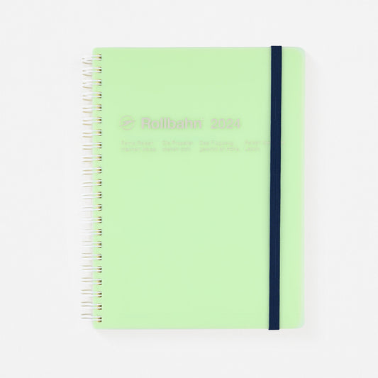 Delfonics Rollbahn 2024 Monthly Planner Clear Large Or A5 | Blue, Green, Silver Or Pink Clear Green / Large [5.25 x 7