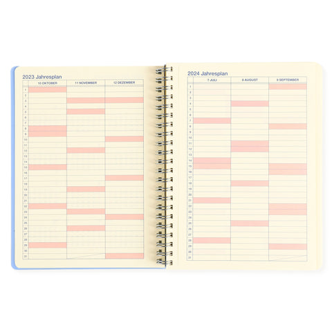 Delfonics Rollbahn 2024 Monthly Planner Clear Large Or A5 | Blue, Green, Silver Or Pink 