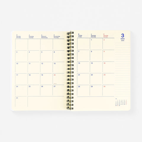 Rollbahn 2025 Chance Monthly Planner Black | Large Or A5