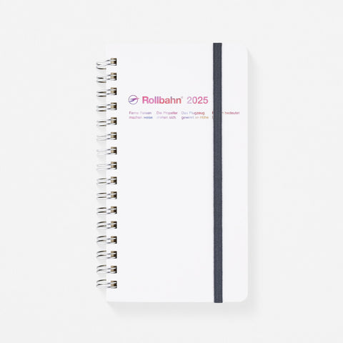 Delfonics Rollbahn 2025 Chance Slim Monthly Planner | White Or Black 