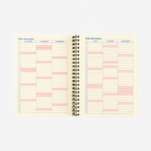 Delfonics Rollbahn 2026 Monthly Planner Pink | Large, A5 Or Extra Large