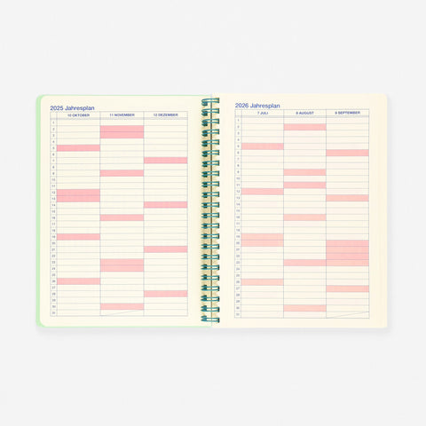 Delfonics Rollbahn 2026 Clear Monthly Planner Green | A5 Or Slim