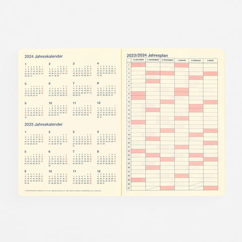 Delfonics Rollbahn 2024 Monthly Planner Note Clear A5 | Clear Pink, Clear Or Clear Blue 