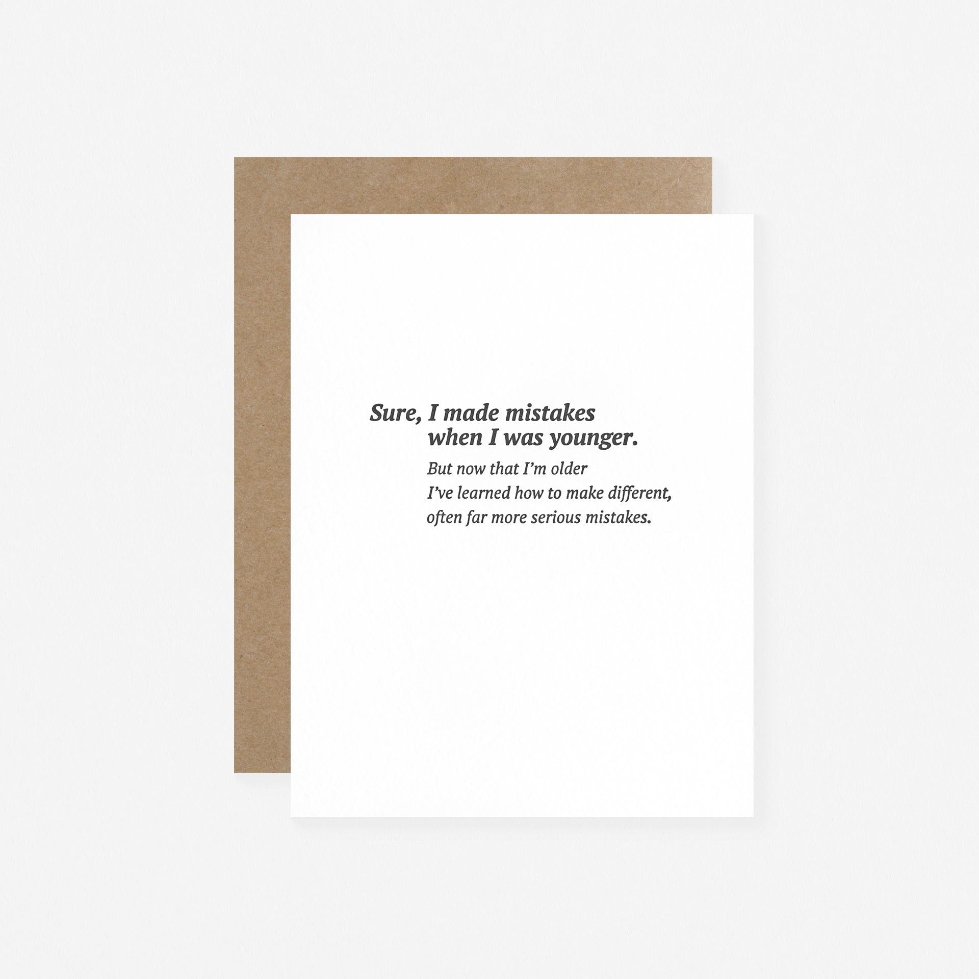 Sapling Press Serious Mistakes Greeting Card 