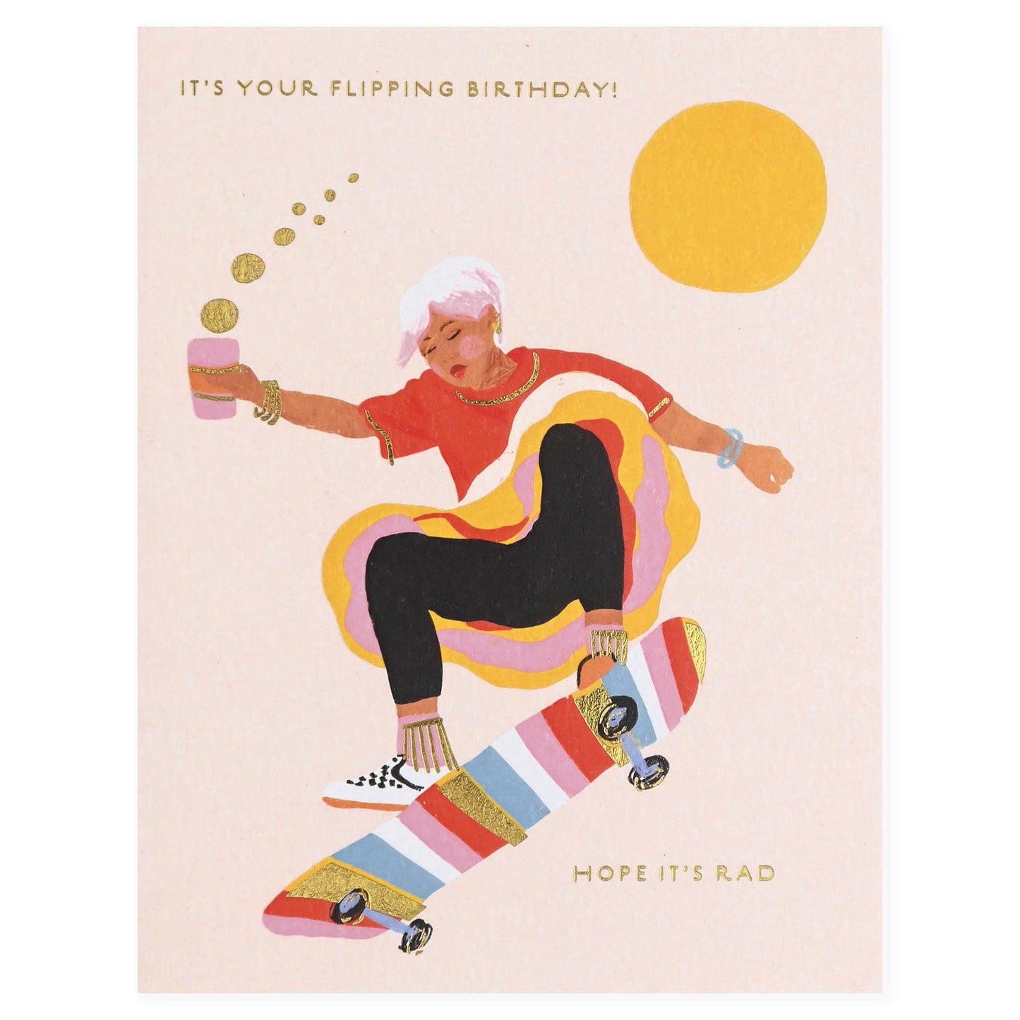Seedlings Skateboard Girl Birthday Card With Plantable Envelope 
