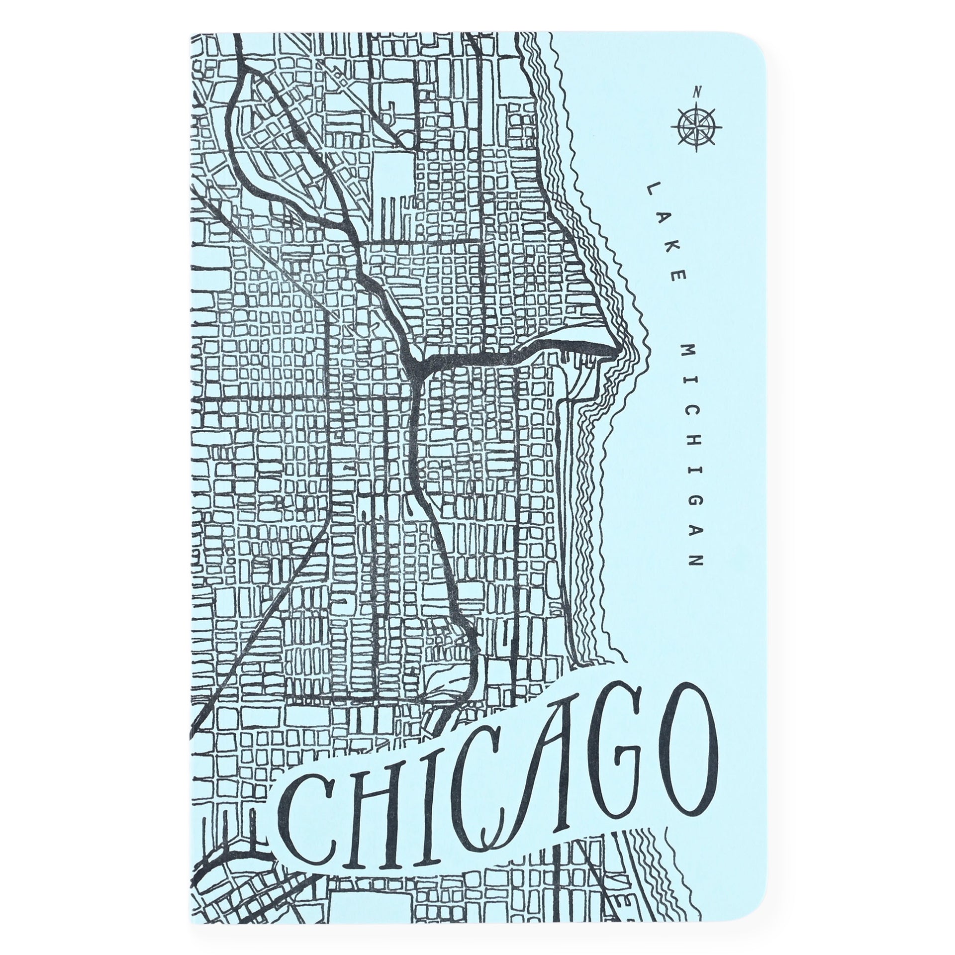 Blackbird Letterpress Chicago Map Letterpress Notebook | Kraft or Snocone Snocone