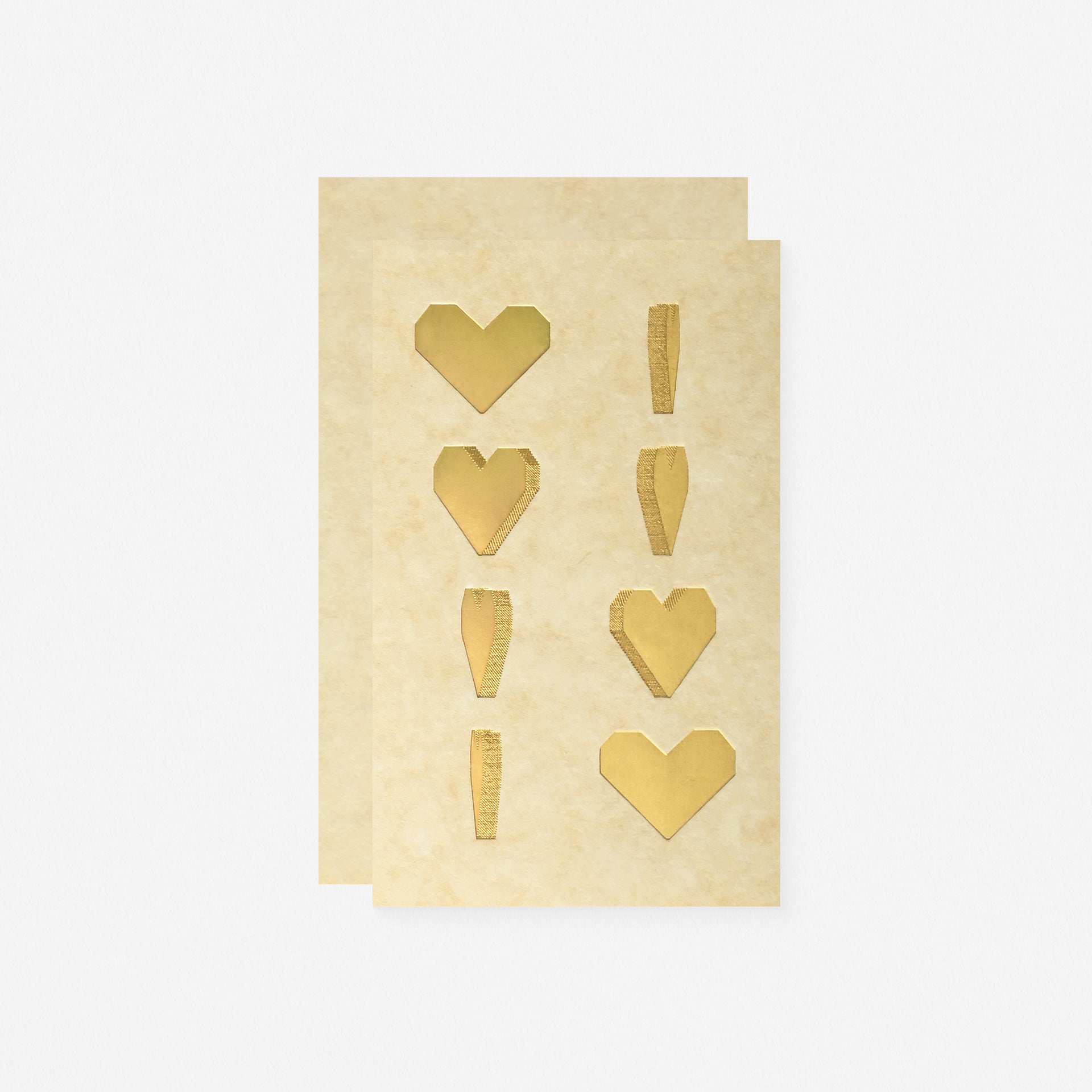 Spinning Heart Holographic Metallic Gold Greeting Card