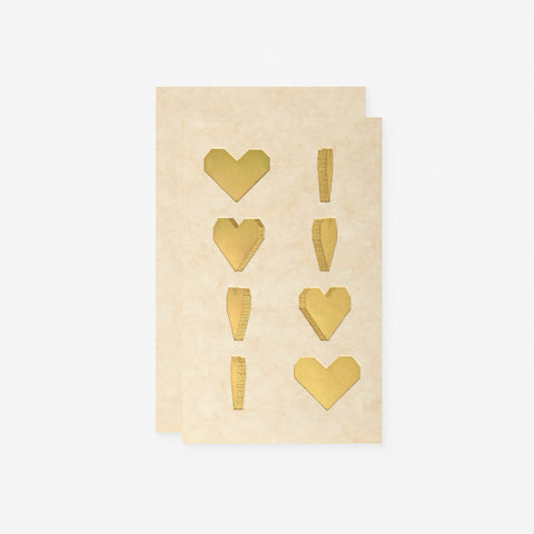 holographic greeting cards Spinning Heart Holographic Metallic Gold Greeting Card