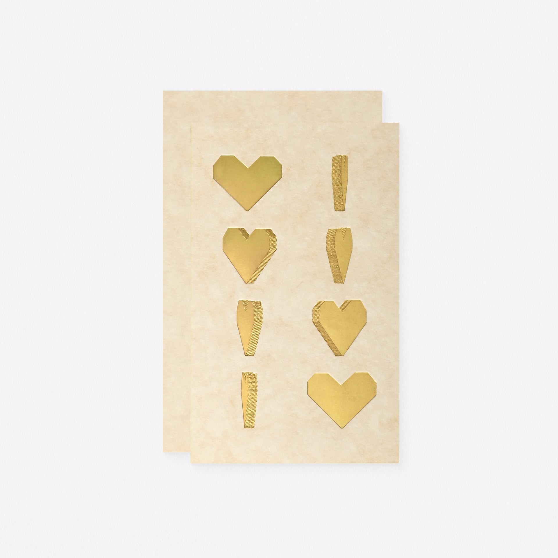 Spinning Heart Holographic Metallic Gold Greeting Card