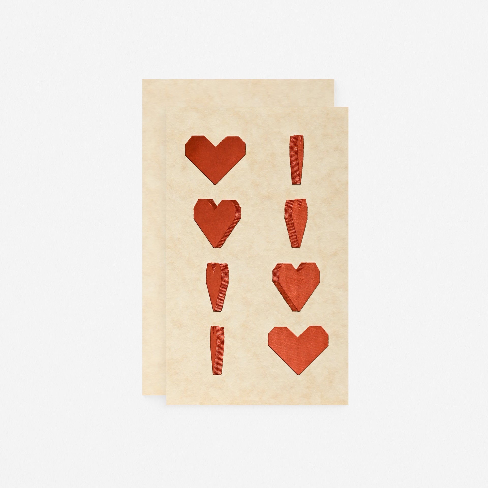 Nandaka Spinning Heart Metallic Red Greeting Card