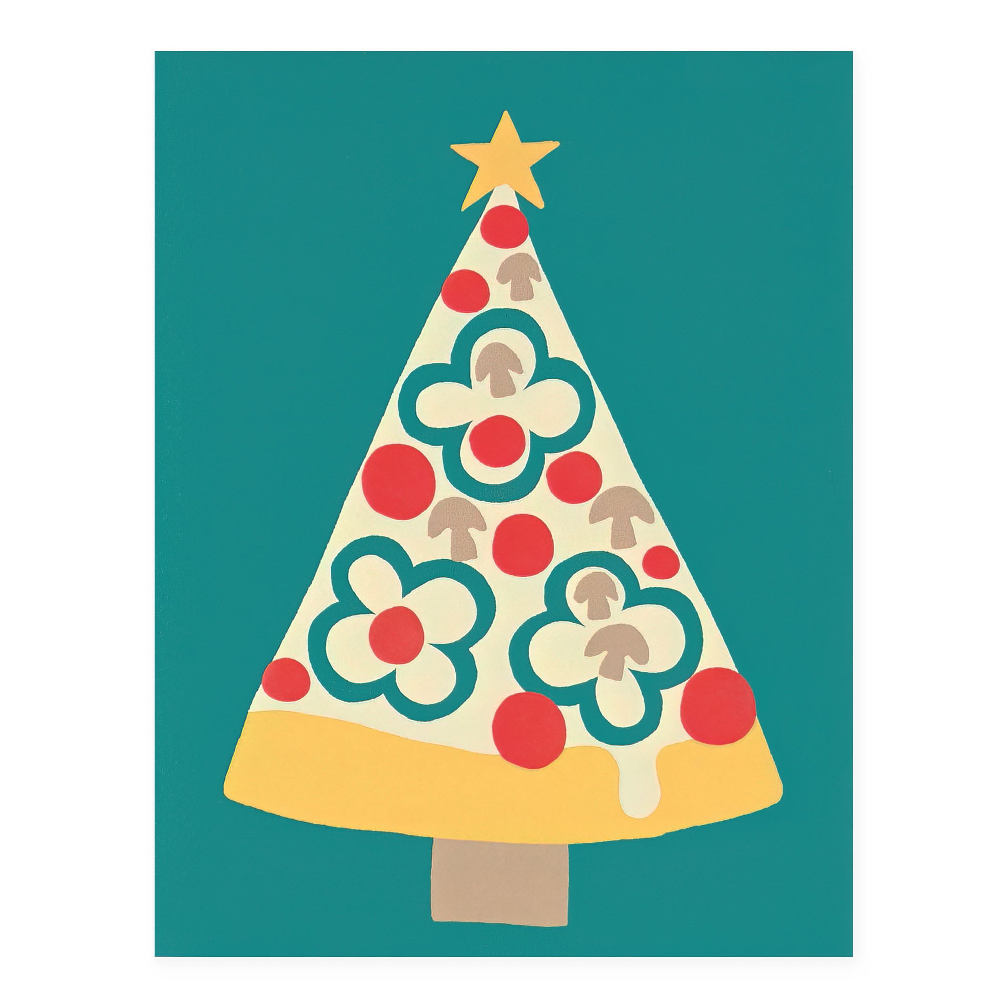 Pizza Christmas Tree Holiday Card
