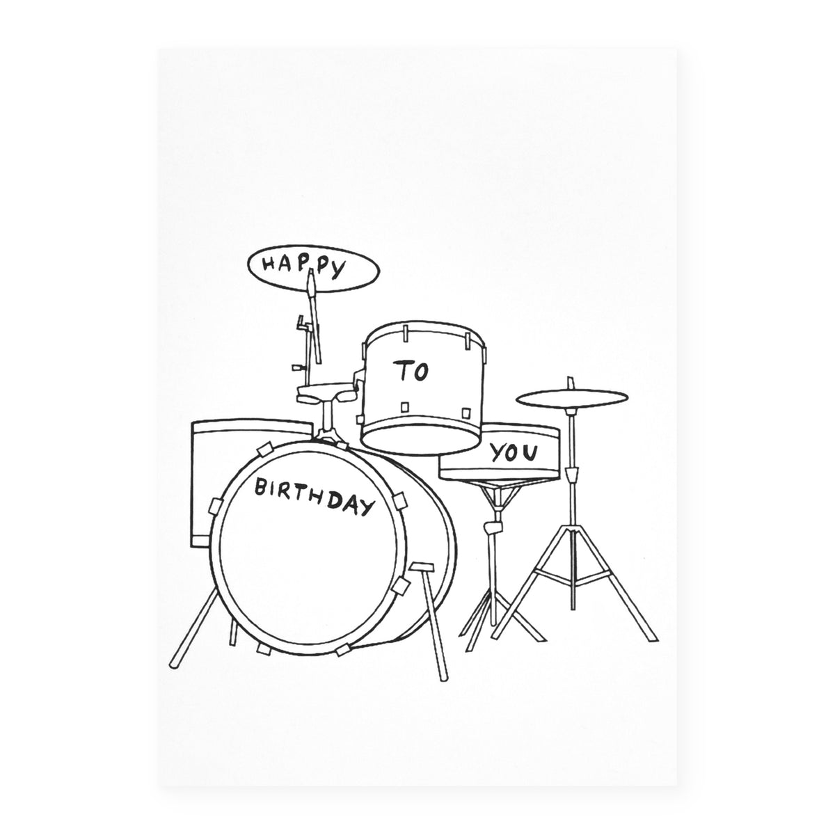 Happy Birthday Drums Greeting Card