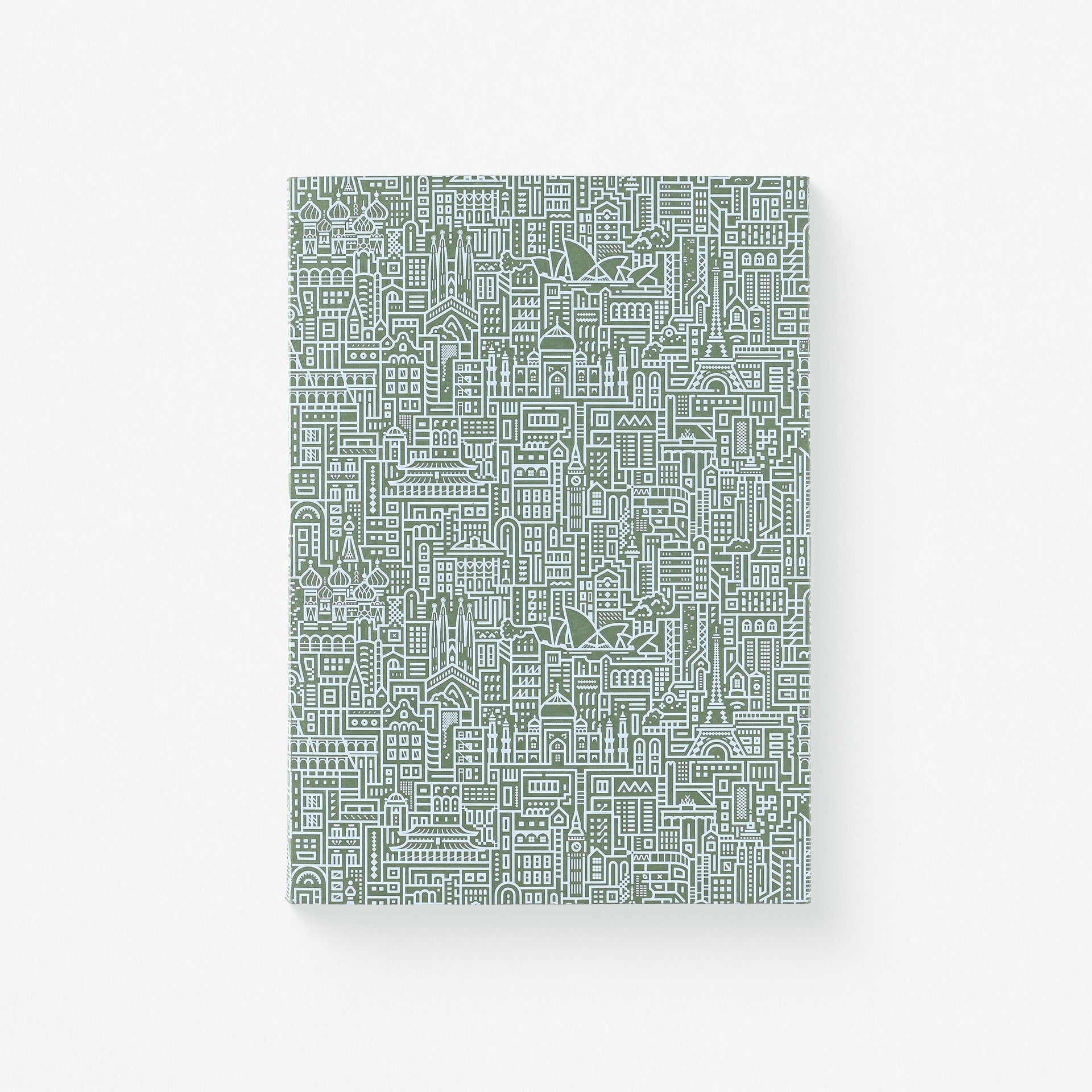 The City Works Hello World White Ink Notebook Blank | Blue, Green Or Rust Green