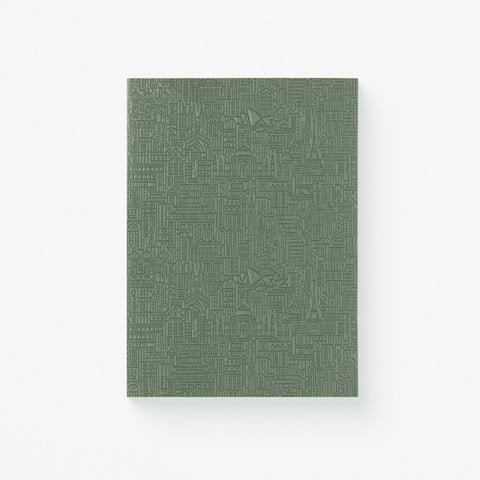 The City Works Hello World Embossed Notebook Blank Green