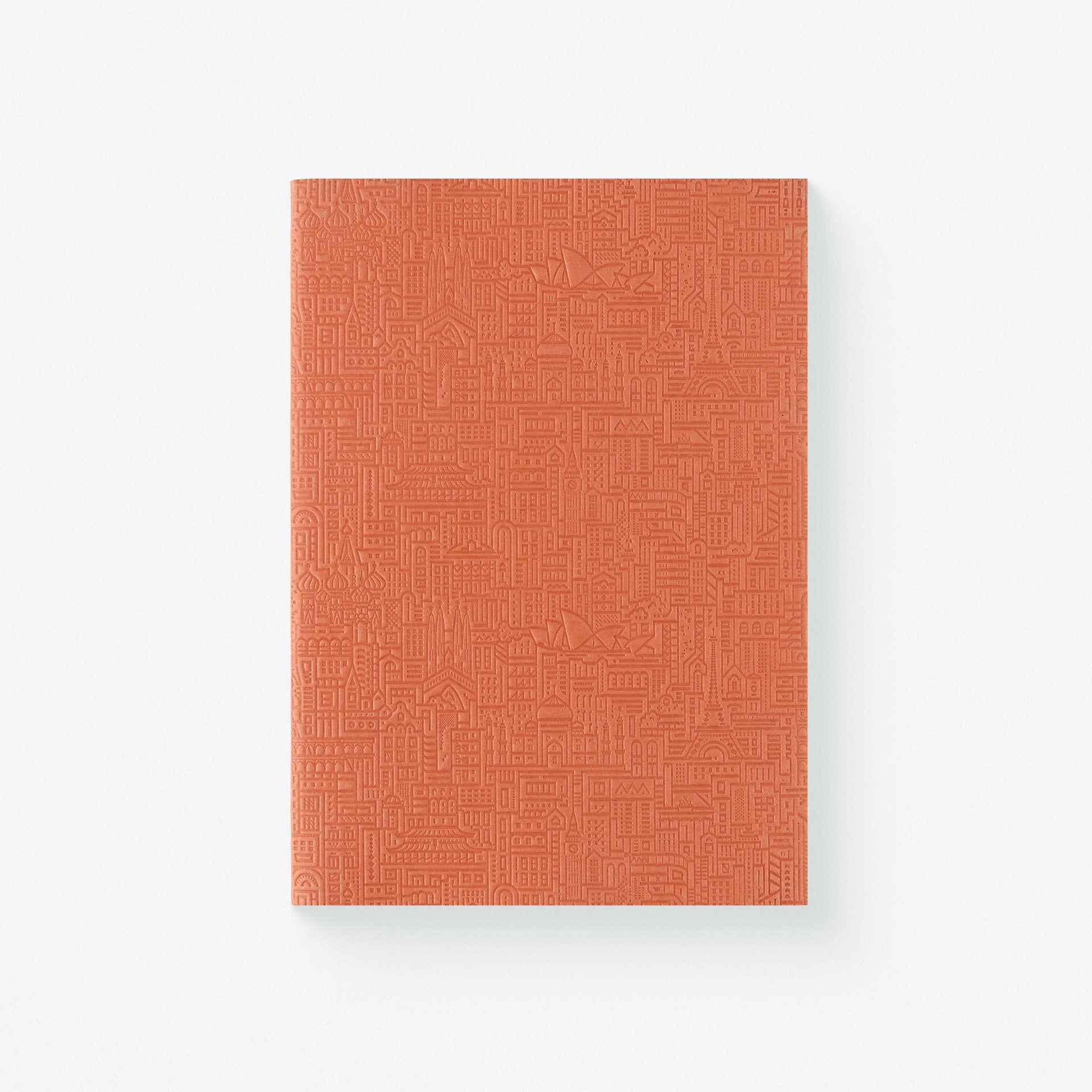 The City Works Hello World Embossed Notebook Blank Rust