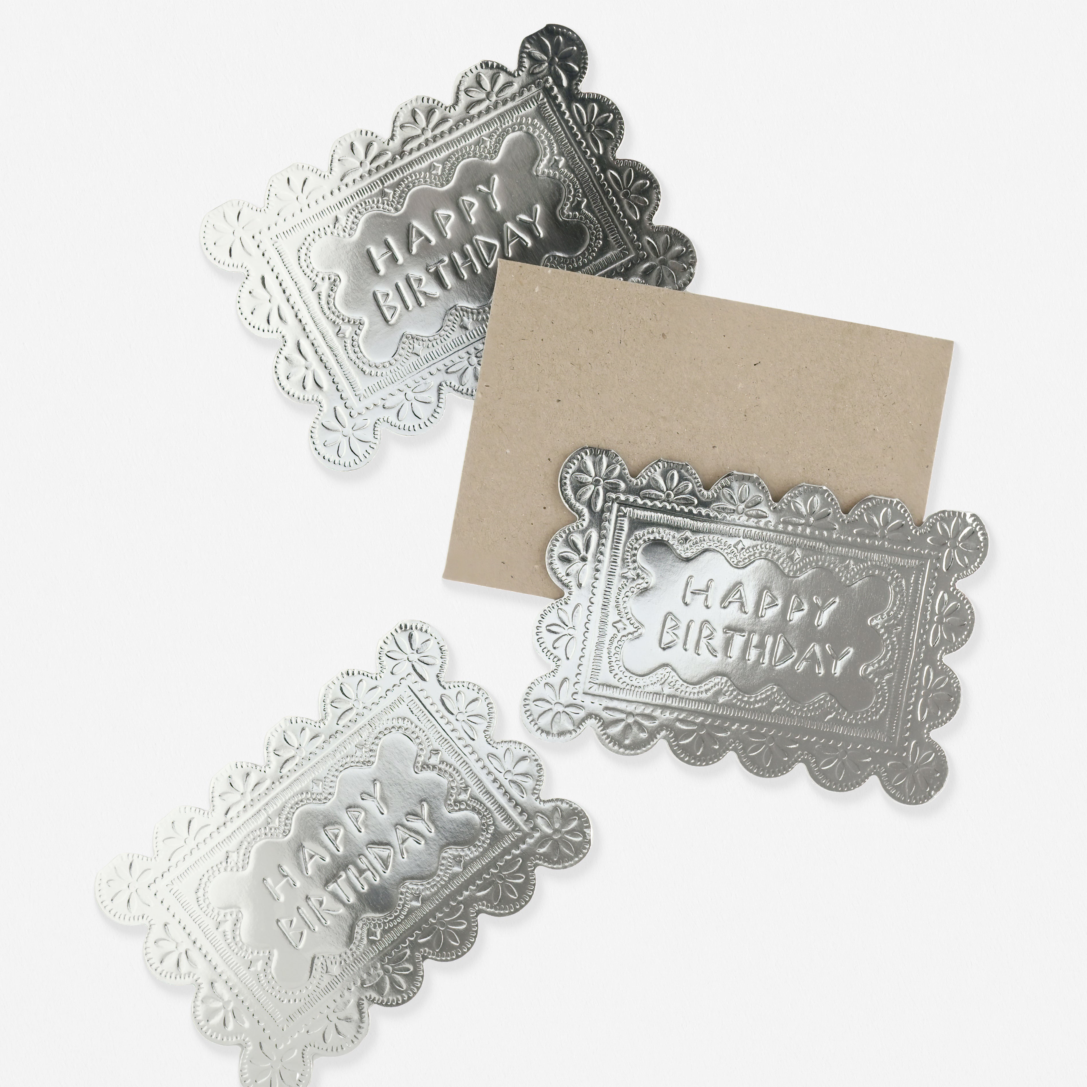 Faux Tin Happy Birthday Greeting Card