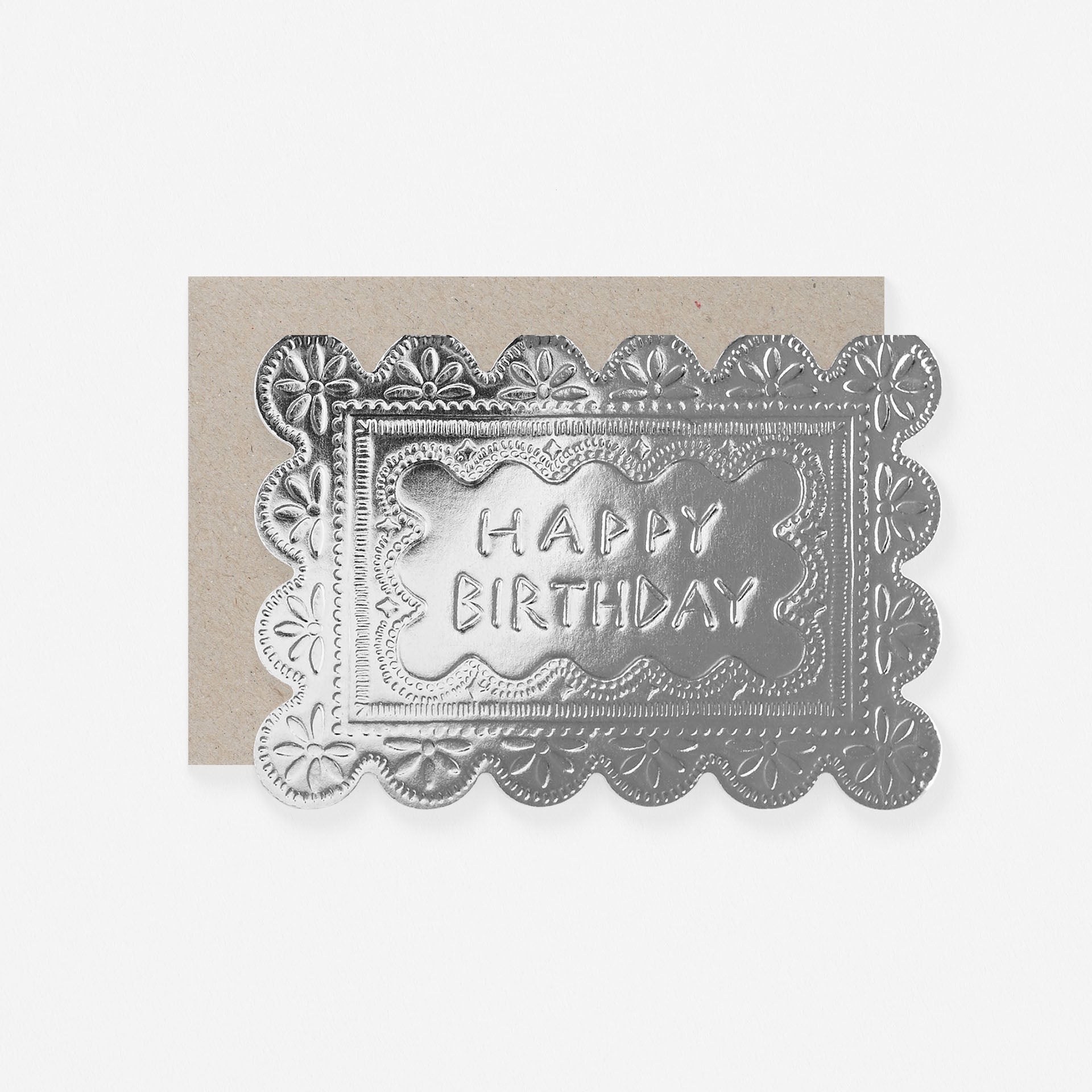 Faux Tin Happy Birthday Greeting Card