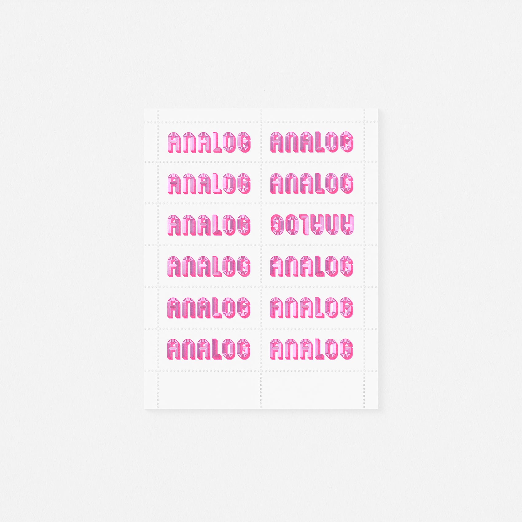 The Portland Stamp Company Analog Stamps Dayglo Pink 