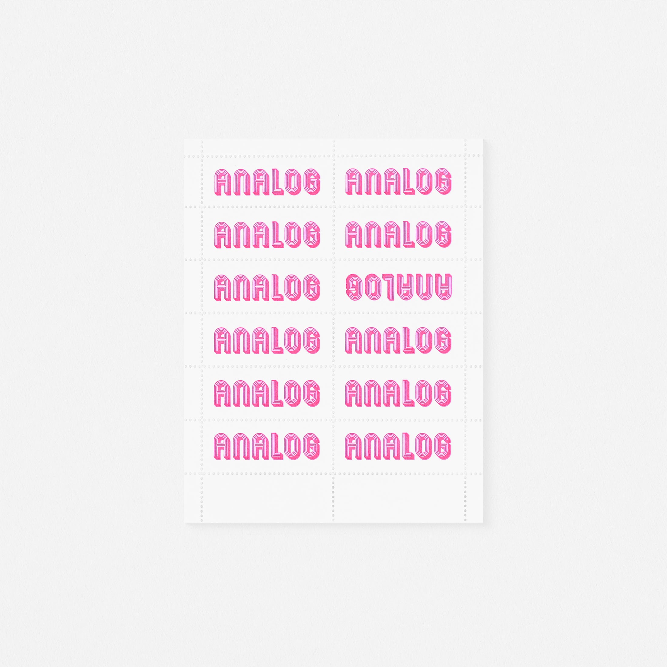 The Portland Stamp Company Analog Stamps Dayglo Pink 