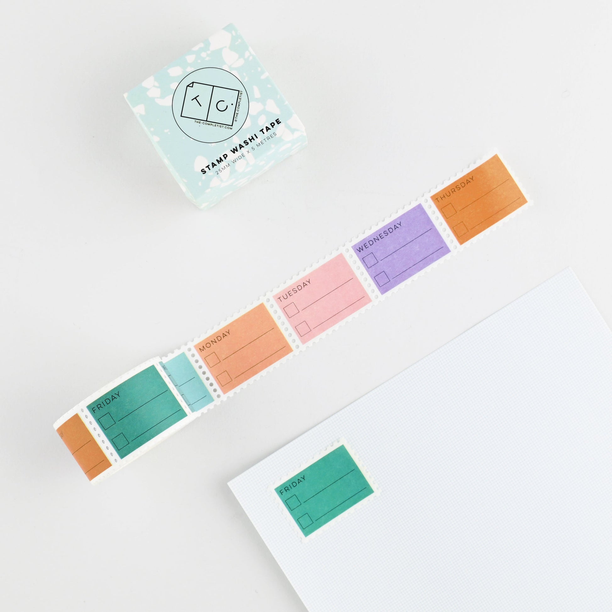The Completist Pastel Days of the Week To Do Stamp Washi Tape – GREER  Chicago