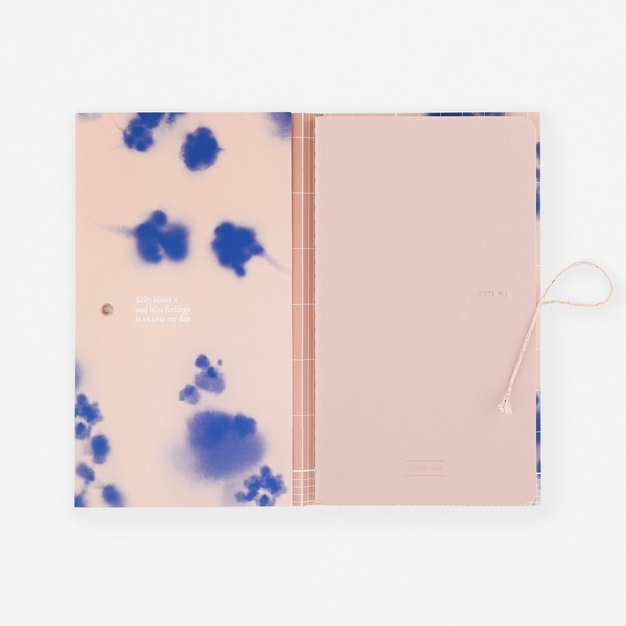 Blue Blossom Refillable Notebook With Japanese Closure