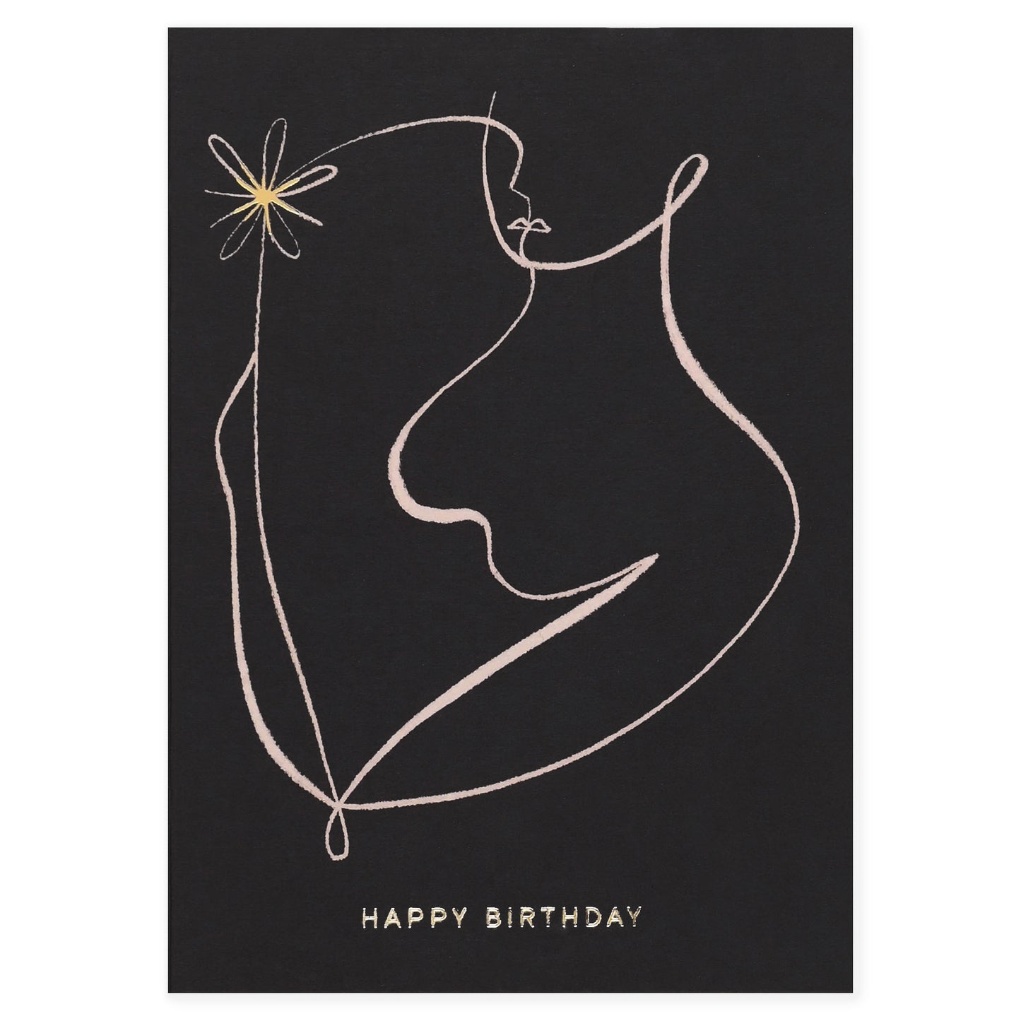 Wrap Lady and Flower Birthday Card 