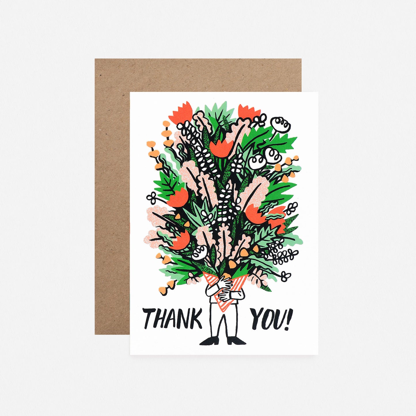 Wrap Bunch Of Flowers Thank You Card 