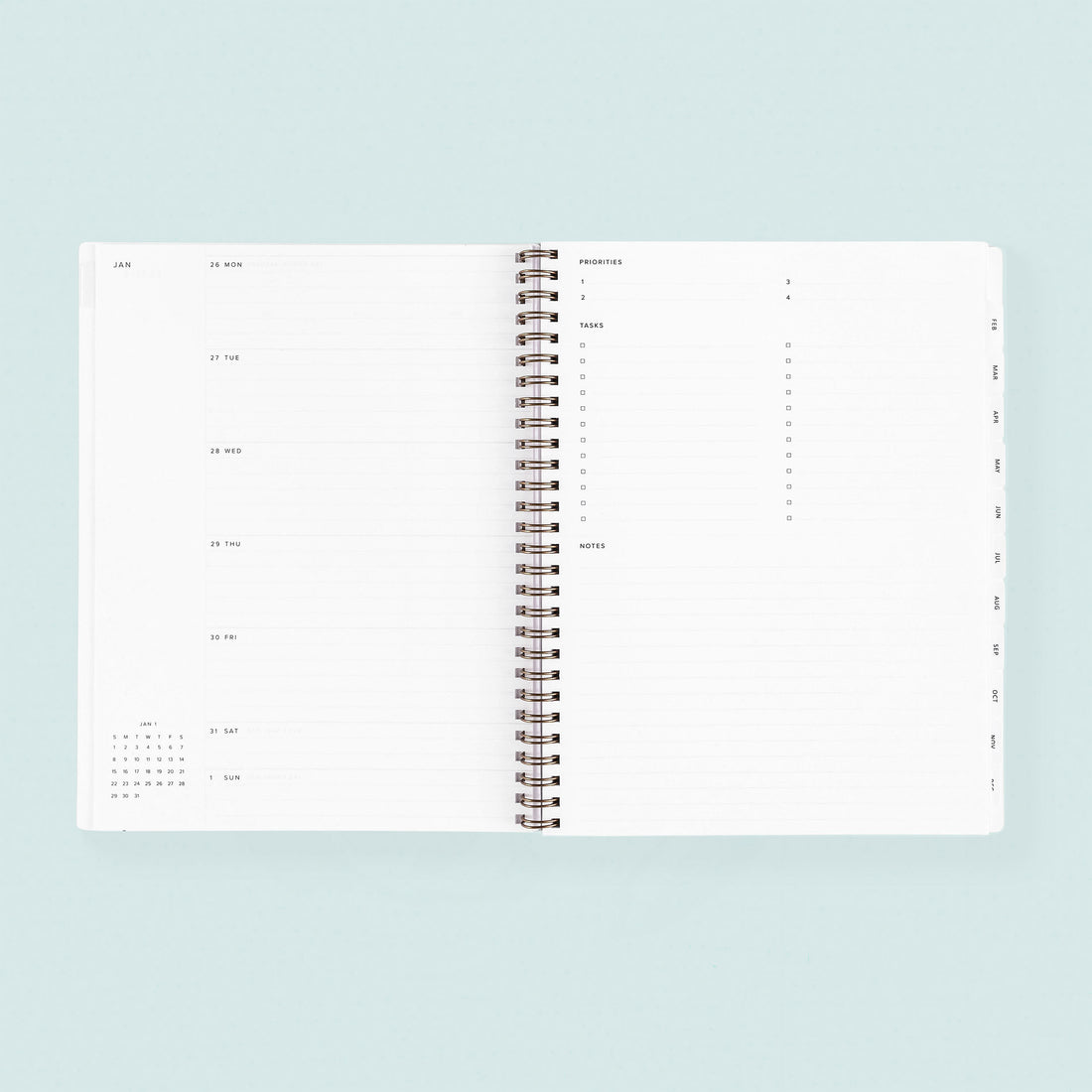 Appointed 2023 Year Task Planner | Mineral Green, Charcoal Gray, Lavender Gray, Fern Green Or Oxford Blue 