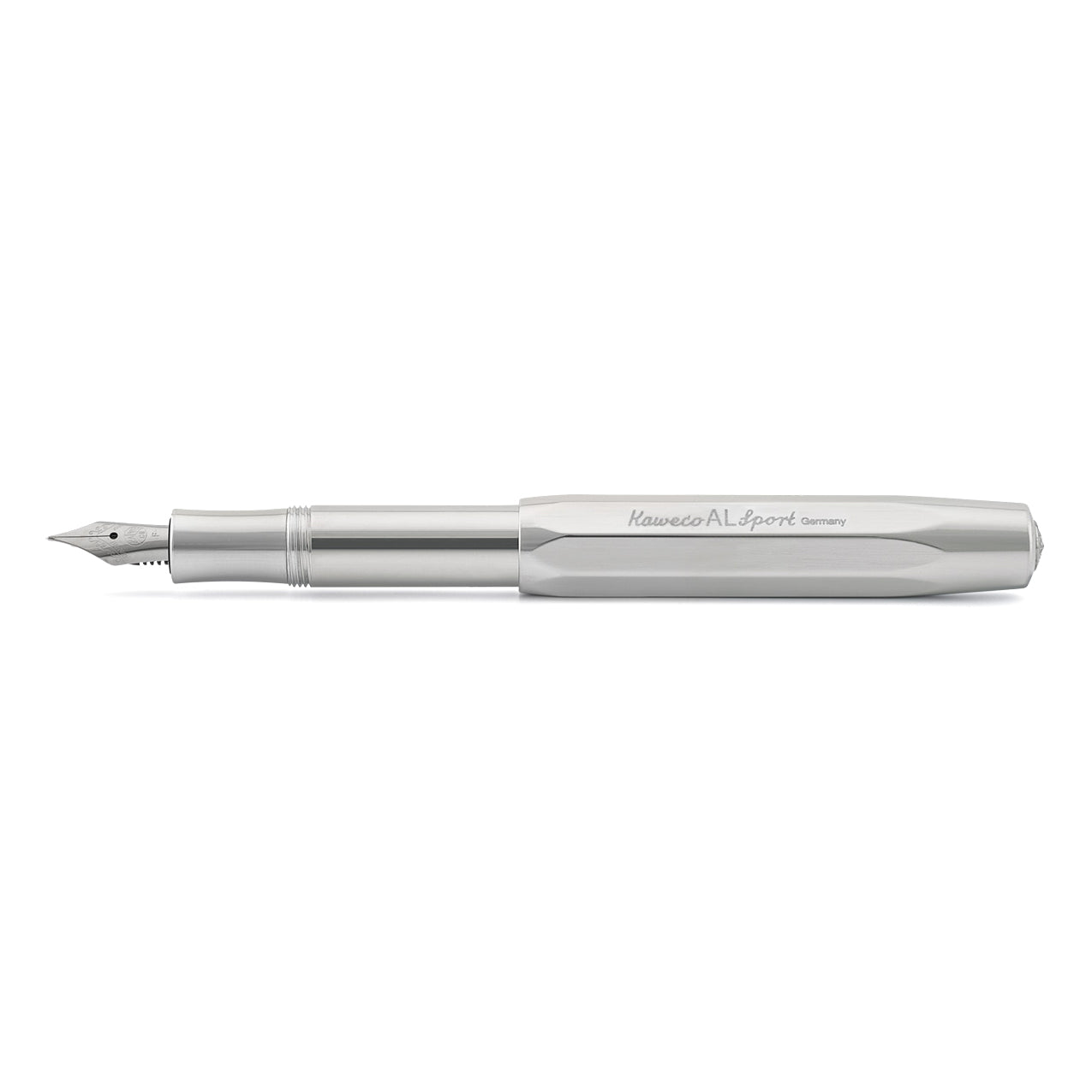 Kaweco AL Sport Raw Aluminum High Gloss Polish Fountain Pen Medium Nib 