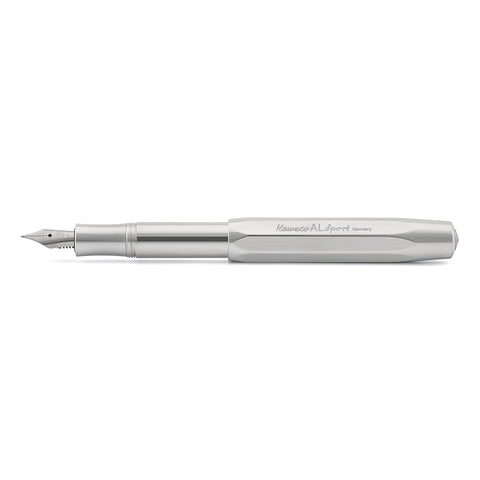 Kaweco AL Sport Raw Aluminum High Gloss Polish Fountain Pen Medium Nib 