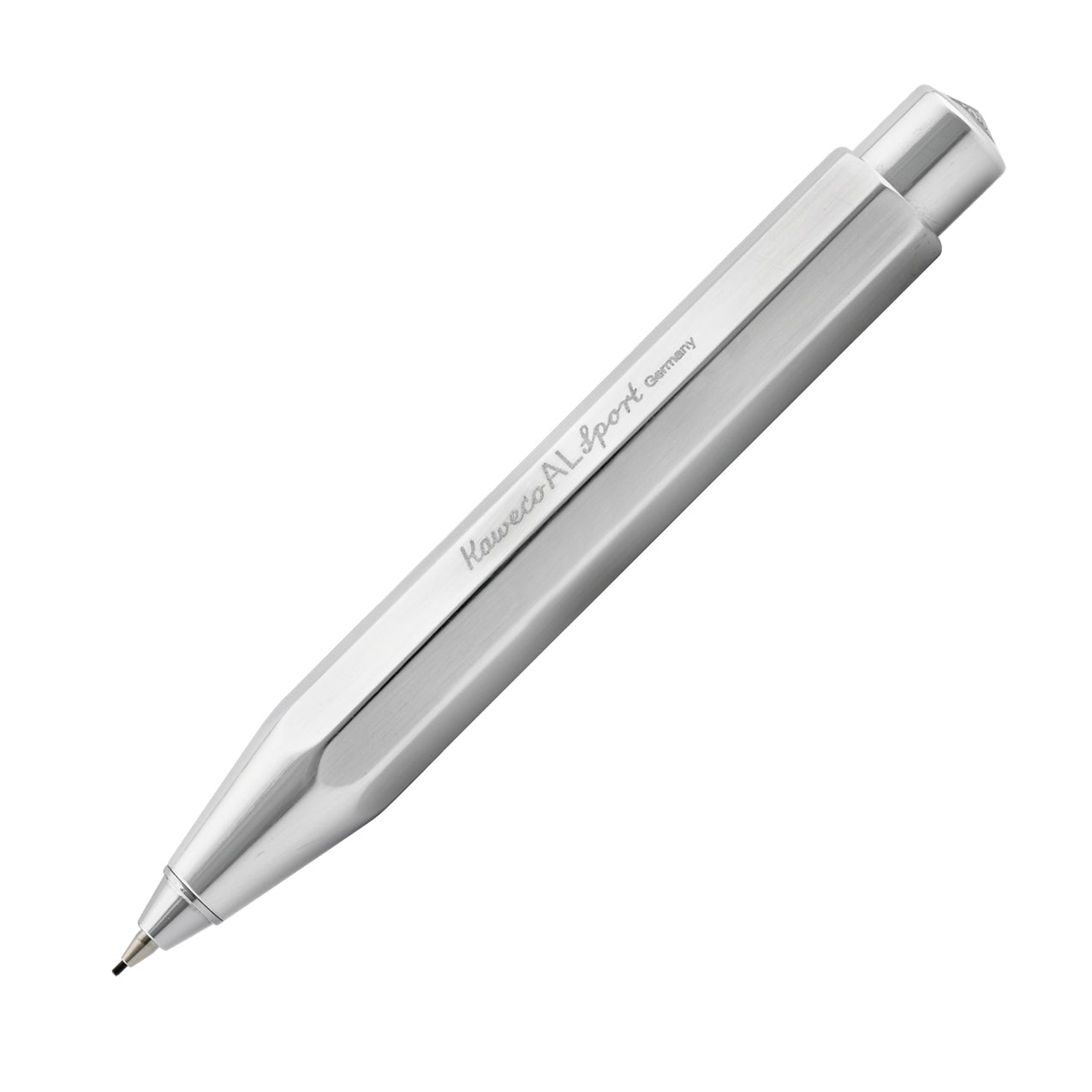 Kaweco AL Sport Raw Aluminum High Gloss Polish 0.7 mm Lead Mechanical Push Pencil 