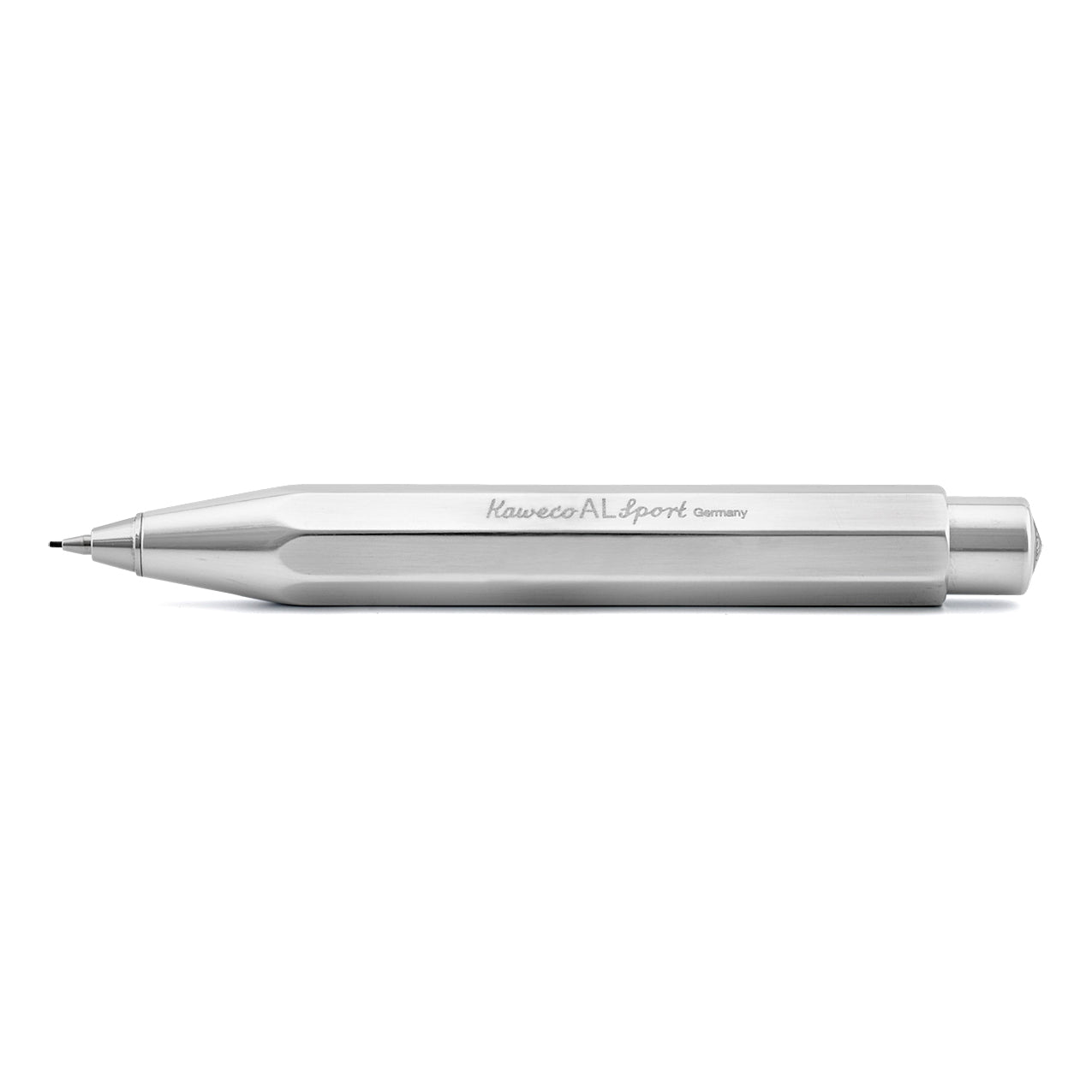 AL Sport Raw Aluminum High Gloss Polish 0.7 mm Lead Mechanical Push Pencil