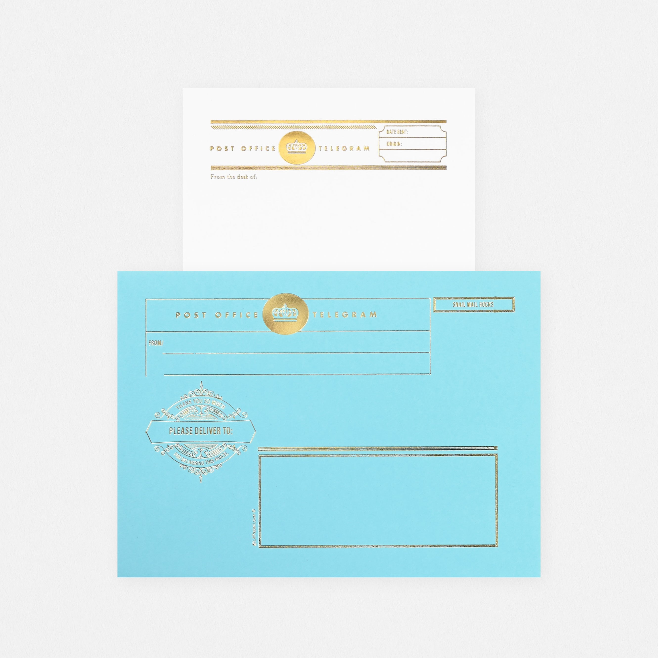 LA Paper Lover Telegram Letter Set Turquoise Envelope 
