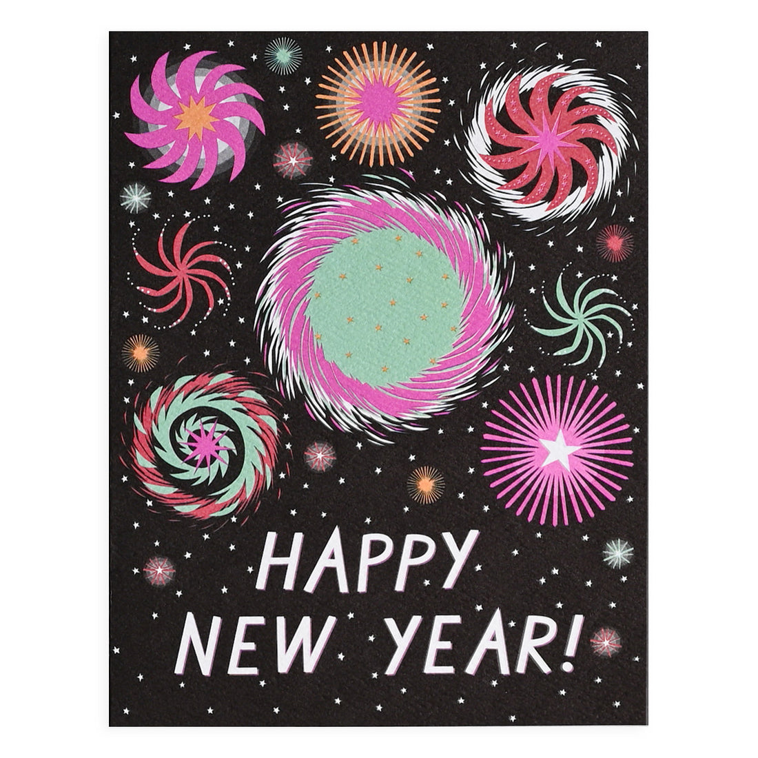 Banquet Workshop Happy New Year Fireworks Greeting Card 