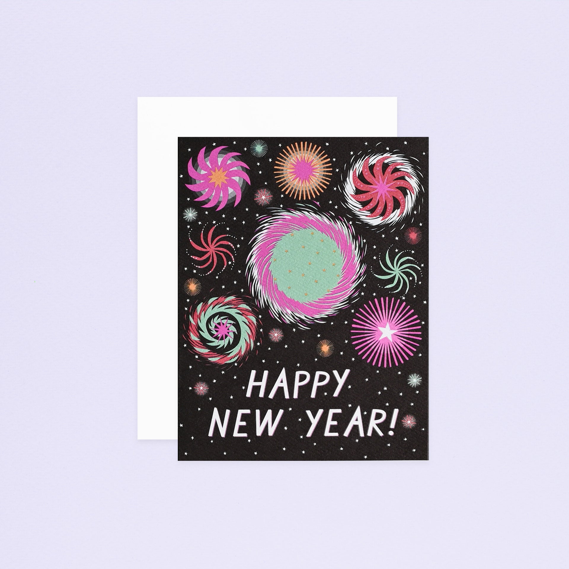 Banquet Workshop Happy New Year Fireworks Greeting Card 