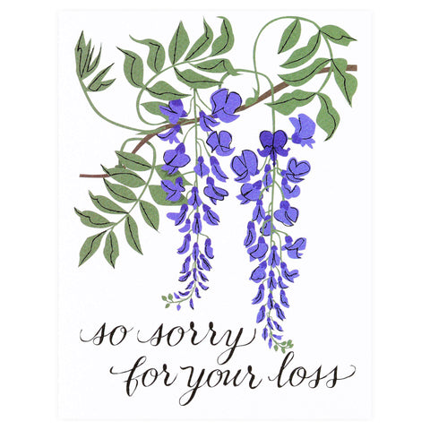 Banquet Workshop So Sorry For Your Loss Wisteria Sympathy Card 