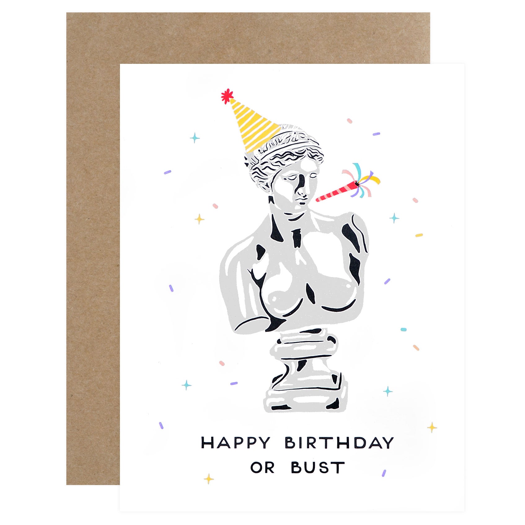 Party Of One Paper Birthday Bust Greeting Card 