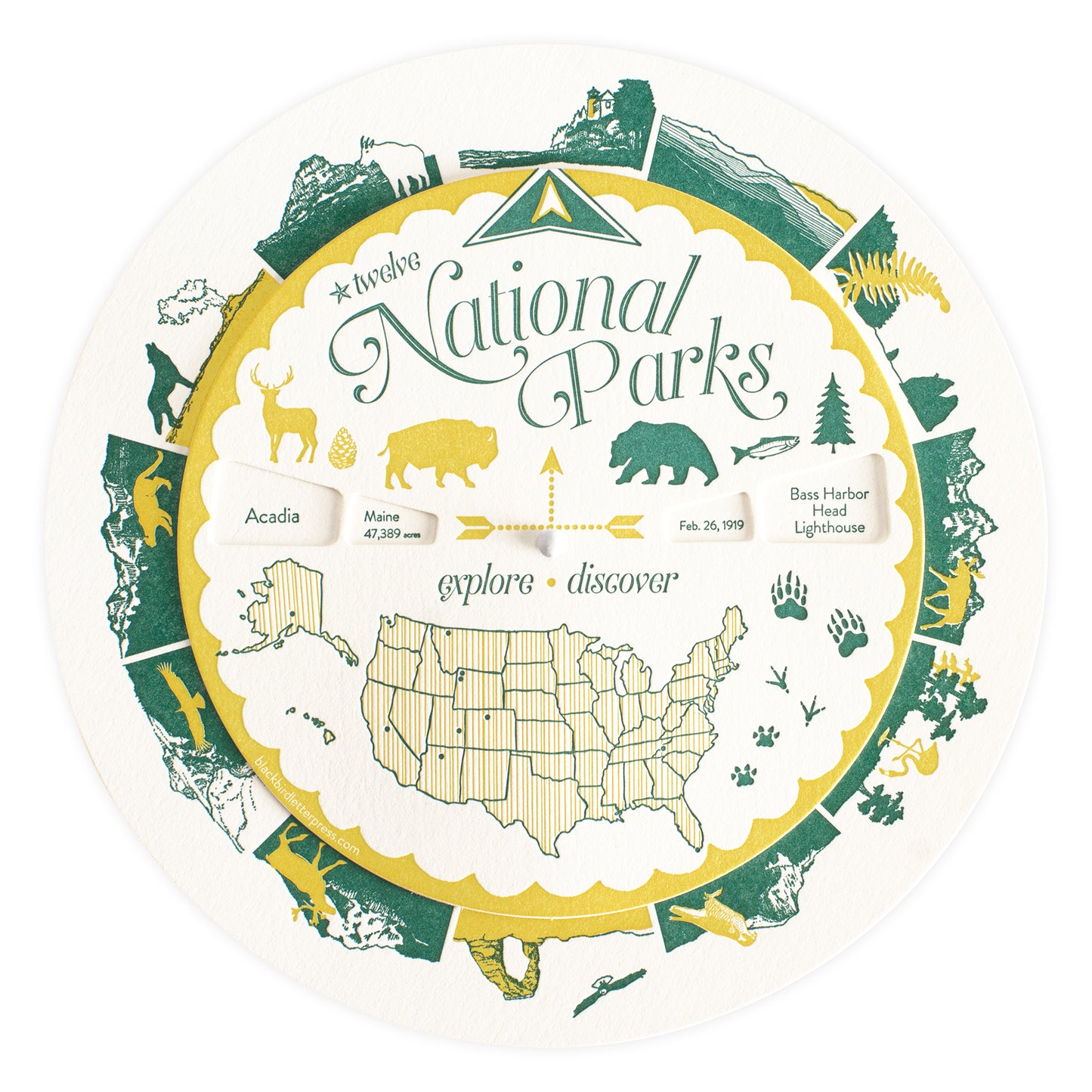 Blackbird Letterpress National Parks Spinner Card 