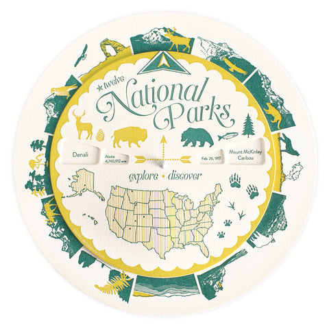Blackbird Letterpress National Parks Spinner Card 