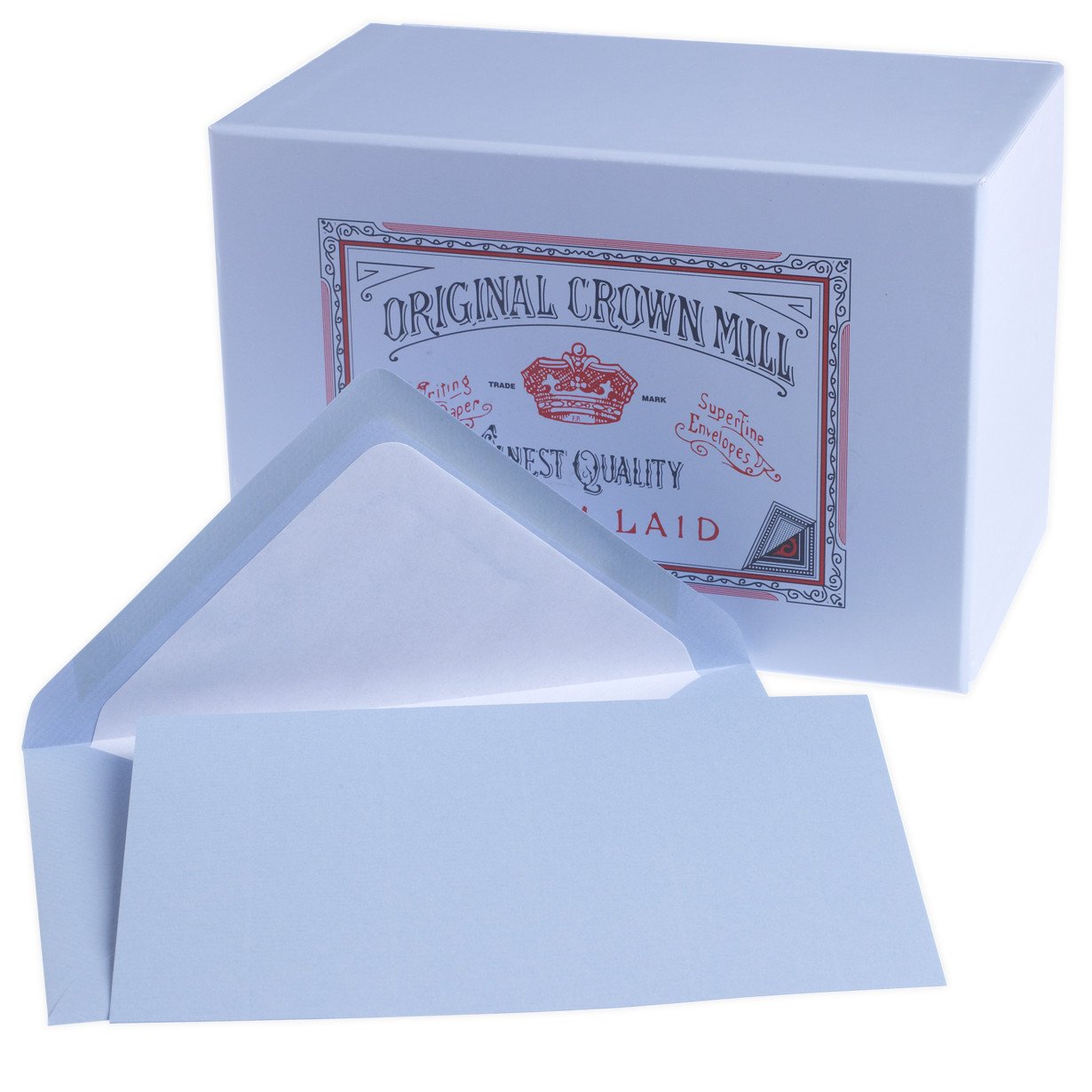 Crown Mill Classic Laid Note Card Presentation Box Blue 