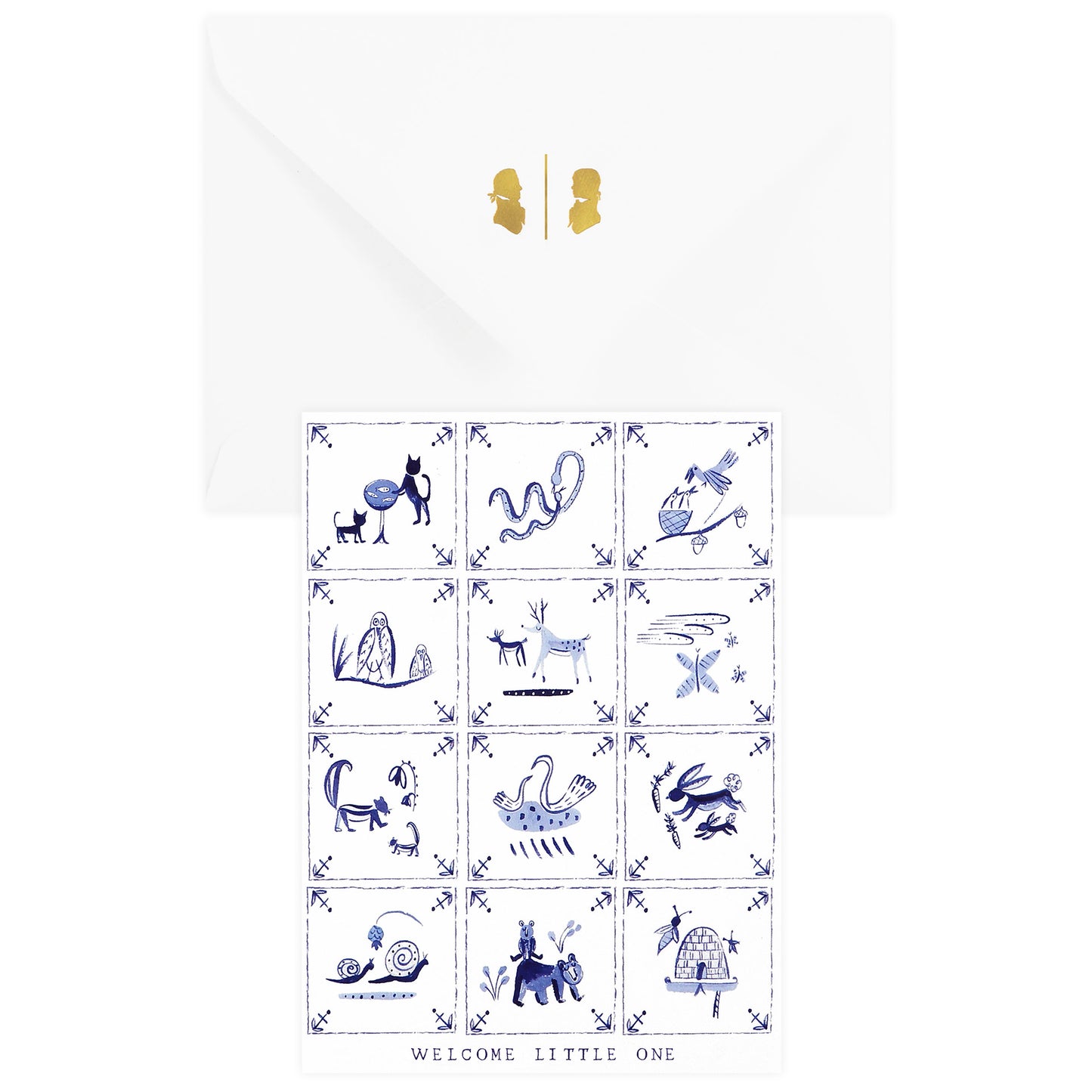 Mr. Boddington's Studio Delft Tiles New Baby Card 