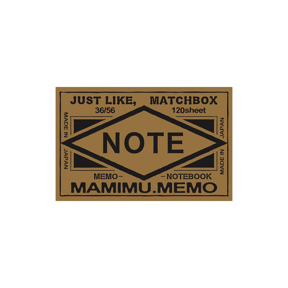 Shunkoen Mamimu American Vintage Matchbox Design Mini Memo Notebook | Ten Designs Note Brown Diamond Graphic