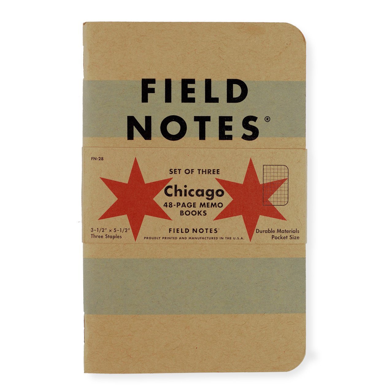 Field Notes Chicago Edition Grid Notebook Set Of Three 