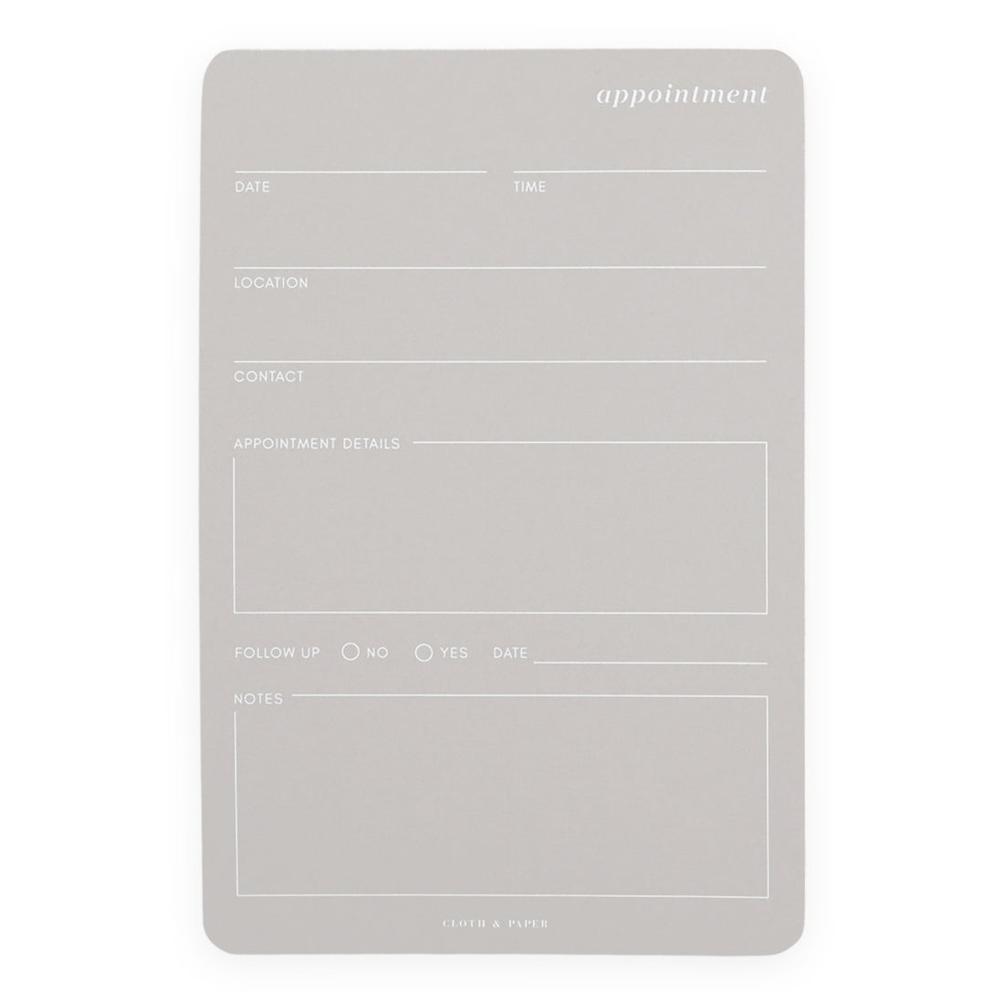 Cloth & Paper Appointment Notepad 